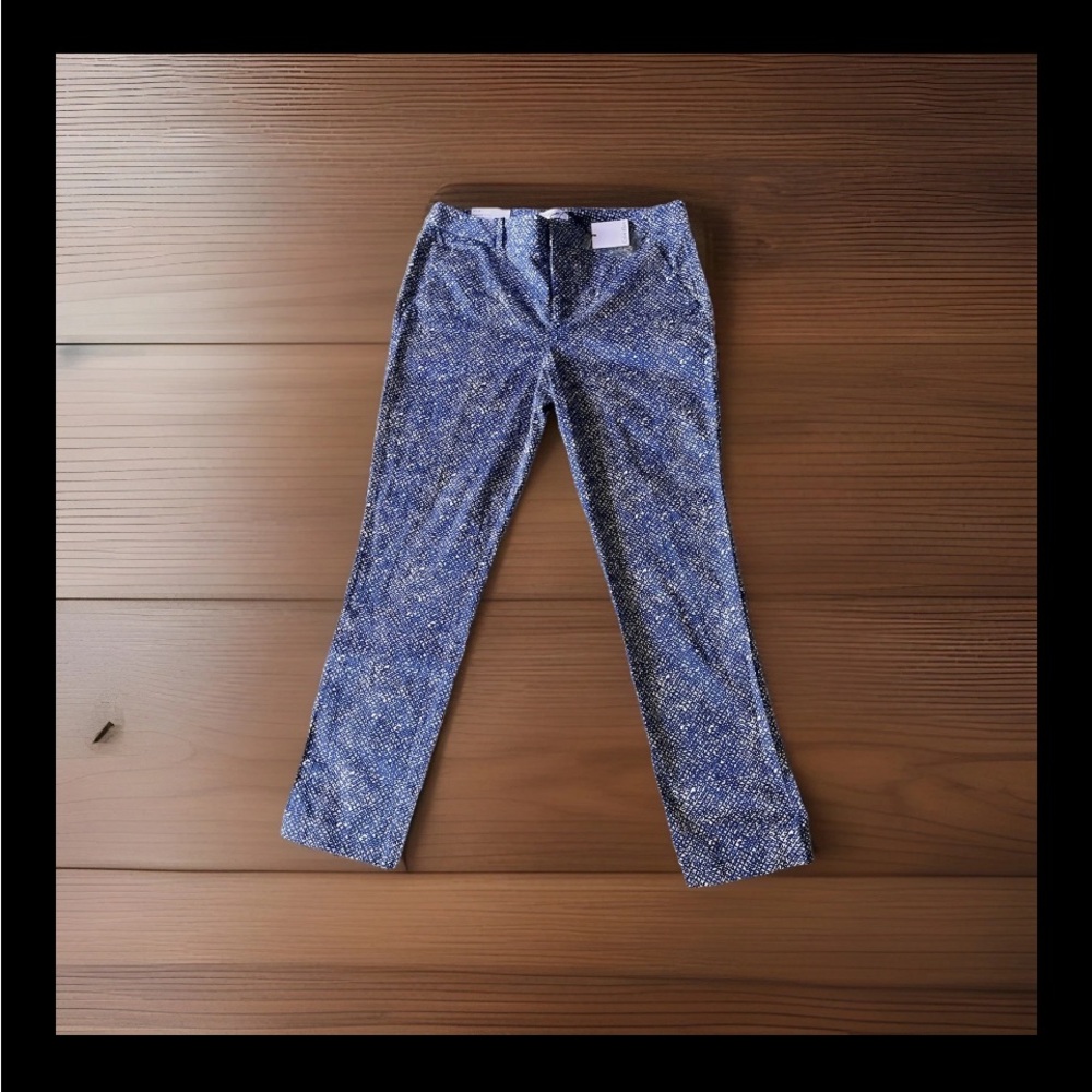Calvin Klein Blue and White Patterned essential Skinny Pants size 10